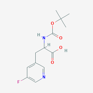 molecular formula C13H17FN2O4 B1409537 2-{[(tert-Butoxy)carbonyl]amino}-3-(5-fluoropyridin-3-yl)propanoic acid CAS No. 1379830-89-3