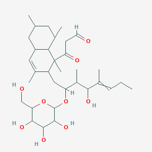 molecular formula C33H54O9 B14095373 3-[2-[4-hydroxy-3,5-dimethyl-2-[3,4,5-trihydroxy-6-(hydroxymethyl)oxan-2-yl]oxyoct-5-enyl]-1,3,6,8-tetramethyl-4a,5,6,7,8,8a-hexahydro-2H-naphthalen-1-yl]-3-oxopropanal 
