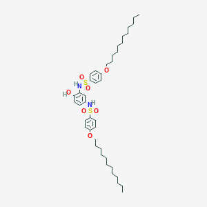 molecular formula C42H64N2O7S2 B140955 N,N'-(4-Hydroxy-1,3-phenylene)bis(4-(dodecyloxy)benzenesulphonamide) CAS No. 136582-09-7