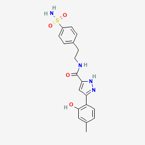 molecular formula C19H20N4O4S B14095535 3-(2-hydroxy-4-methylphenyl)-N-[2-(4-sulfamoylphenyl)ethyl]-1H-pyrazole-5-carboxamide 