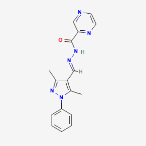 molecular formula C17H16N6O B14095569 N'-[(E)-(3,5-dimethyl-1-phenyl-1H-pyrazol-4-yl)methylidene]pyrazine-2-carbohydrazide 
