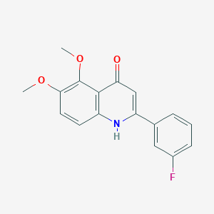 molecular formula C17H14FNO3 B14095683 2-(3-Fluorophenyl)-5,6-dimethoxyquinolin-4(1H)-one 