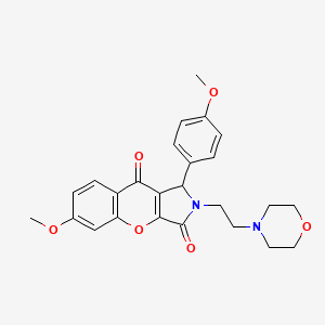 molecular formula C25H26N2O6 B14095743 6-Methoxy-1-(4-methoxyphenyl)-2-[2-(morpholin-4-yl)ethyl]-1,2-dihydrochromeno[2,3-c]pyrrole-3,9-dione 