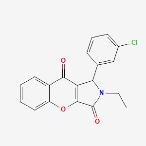 molecular formula C19H14ClNO3 B14095764 1-(3-Chlorophenyl)-2-ethyl-1,2-dihydrochromeno[2,3-c]pyrrole-3,9-dione 