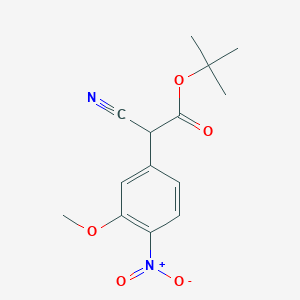 molecular formula C14H16N2O5 B14095786 Tert-butyl 2-cyano-2-(3-methoxy-4-nitrophenyl)acetate 