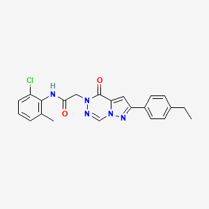 molecular formula C22H20ClN5O2 B14095789 N-(2-chloro-6-methylphenyl)-2-(2-(4-ethylphenyl)-4-oxopyrazolo[1,5-d][1,2,4]triazin-5(4H)-yl)acetamide 