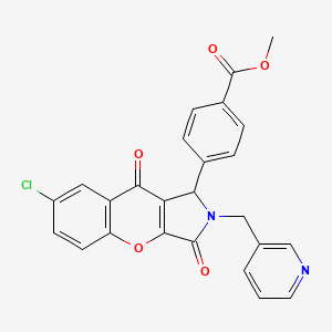 molecular formula C25H17ClN2O5 B14095834 Methyl 4-[7-chloro-3,9-dioxo-2-(pyridin-3-ylmethyl)-1,2,3,9-tetrahydrochromeno[2,3-c]pyrrol-1-yl]benzoate 