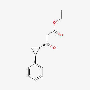 molecular formula C14H16O3 B14095984 Ethyl 3-oxo-3-((1S,2S)-2-phenylcyclopropyl)propanoate 