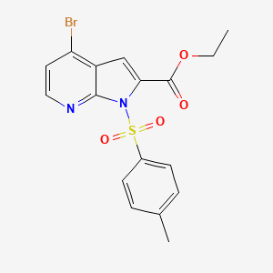 molecular formula C17H15BrN2O4S B14096019 Ethyl 4-bromo-1-[(4-methylphenyl)sulfonyl]-1H-pyrrolo[2,3-b]pyridine-2-carboxylate 
