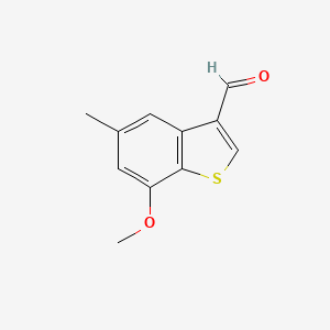 molecular formula C11H10O2S B1409604 7-Methoxy-5-methylbenzo[b]thiophene-3-carbaldehyde CAS No. 1388061-05-9