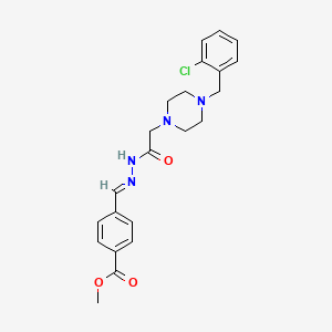 molecular formula C22H25ClN4O3 B14096071 methyl 4-[(E)-(2-{[4-(2-chlorobenzyl)piperazin-1-yl]acetyl}hydrazinylidene)methyl]benzoate 