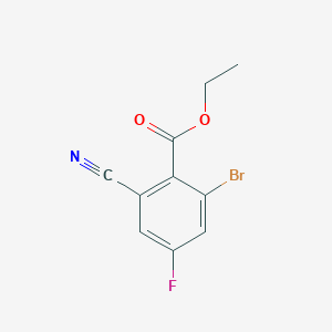 molecular formula C10H7BrFNO2 B1409620 Ethyl 2-bromo-6-cyano-4-fluorobenzoate CAS No. 1805590-80-0