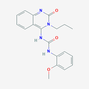 molecular formula C19H20N4O3 B14096223 (E)-1-(2-methoxyphenyl)-3-(2-oxo-3-propyl-2,3-dihydroquinazolin-4(1H)-ylidene)urea 