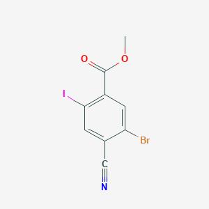 molecular formula C9H5BrINO2 B1409625 Methyl 5-bromo-4-cyano-2-iodobenzoate CAS No. 1805487-77-7