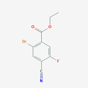 molecular formula C10H7BrFNO2 B1409631 Ethyl 2-bromo-4-cyano-5-fluorobenzoate CAS No. 1805590-72-0