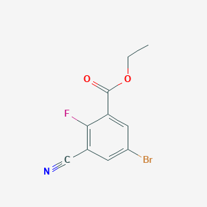 molecular formula C10H7BrFNO2 B1409633 Ethyl 5-bromo-3-cyano-2-fluorobenzoate CAS No. 1806848-50-9