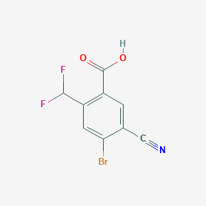 molecular formula C9H4BrF2NO2 B1409640 4-Bromo-5-cyano-2-(difluoromethyl)benzoic acid CAS No. 1805018-79-4
