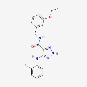 molecular formula C18H18FN5O2 B14096405 N-(3-ethoxybenzyl)-5-((2-fluorophenyl)amino)-1H-1,2,3-triazole-4-carboxamide 