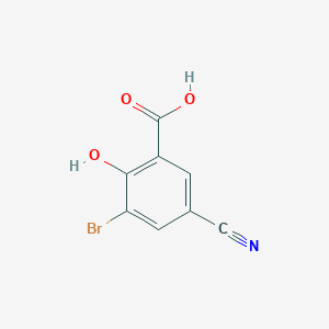 molecular formula C8H4BrNO3 B1409657 3-Bromo-5-cyano-2-hydroxybenzoic acid CAS No. 1805524-87-1