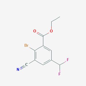 molecular formula C11H8BrF2NO2 B1409663 Ethyl 2-bromo-3-cyano-5-(difluoromethyl)benzoate CAS No. 1807073-38-6