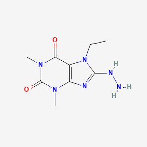 molecular formula C9H14N6O2 B14096635 7-ethyl-8-hydrazinyl-1,3-dimethyl-3,7-dihydro-1H-purine-2,6-dione 