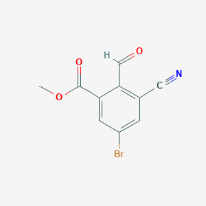 molecular formula C10H6BrNO3 B1409666 Methyl 5-bromo-3-cyano-2-formylbenzoate CAS No. 1805104-96-4