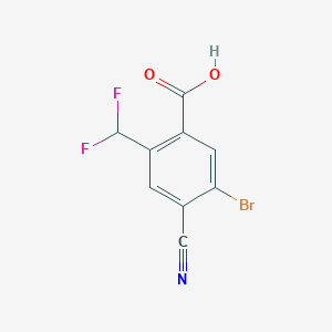 molecular formula C9H4BrF2NO2 B1409675 5-Bromo-4-cyano-2-(difluoromethyl)benzoic acid CAS No. 1805592-21-5