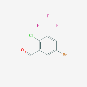 molecular formula C9H5BrClF3O B1409682 5'-Bromo-2'-chloro-3'-(trifluoromethyl)acetophenone CAS No. 1807042-99-4
