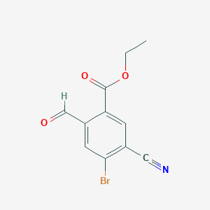 molecular formula C11H8BrNO3 B1409693 Ethyl 4-bromo-5-cyano-2-formylbenzoate CAS No. 1805596-33-1
