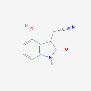 molecular formula C10H8N2O2 B140970 2-(4-Hydroxy-2-oxoindolin-3-yl)acetonitrile CAS No. 1380540-77-1