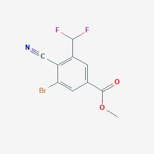 molecular formula C10H6BrF2NO2 B1409702 Methyl 3-bromo-4-cyano-5-(difluoromethyl)benzoate CAS No. 1805019-09-3
