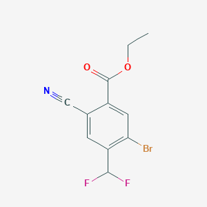 molecular formula C11H8BrF2NO2 B1409705 Ethyl 5-bromo-2-cyano-4-(difluoromethyl)benzoate CAS No. 1806060-57-0