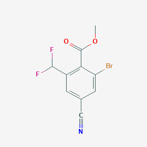 molecular formula C10H6BrF2NO2 B1409706 Methyl 2-bromo-4-cyano-6-(difluoromethyl)benzoate CAS No. 1805594-01-7