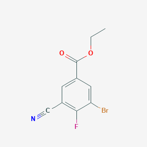 molecular formula C10H7BrFNO2 B1409709 Ethyl 3-bromo-5-cyano-4-fluorobenzoate CAS No. 1805523-46-9