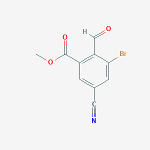 molecular formula C10H6BrNO3 B1409714 Methyl 3-bromo-5-cyano-2-formylbenzoate CAS No. 1805247-36-2