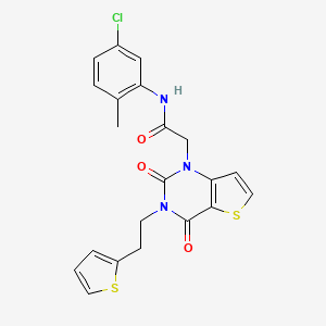 molecular formula C21H18ClN3O3S2 B14097175 N-(5-chloro-2-methylphenyl)-2-{2,4-dioxo-3-[2-(thiophen-2-yl)ethyl]-3,4-dihydrothieno[3,2-d]pyrimidin-1(2H)-yl}acetamide 