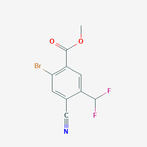 molecular formula C10H6BrF2NO2 B1409720 Methyl 2-bromo-4-cyano-5-(difluoromethyl)benzoate CAS No. 1805018-97-6