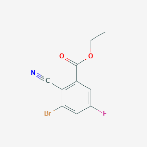 molecular formula C10H7BrFNO2 B1409722 Ethyl 3-bromo-2-cyano-5-fluorobenzoate CAS No. 1805484-47-2