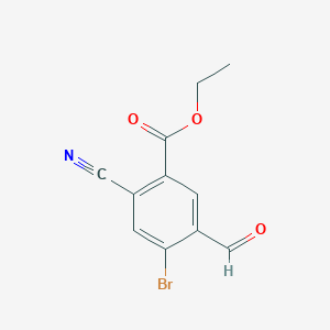 molecular formula C11H8BrNO3 B1409724 Ethyl 4-bromo-2-cyano-5-formylbenzoate CAS No. 1805591-99-4