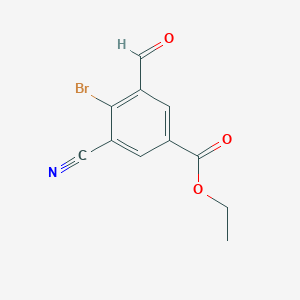 molecular formula C11H8BrNO3 B1409729 Ethyl 4-bromo-3-cyano-5-formylbenzoate CAS No. 1805406-96-5