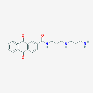 molecular formula C21H23N3O3 B140973 N-(3-((3-Aminopropyl)amino)propyl)-9,10-dihydro-9,10-dioxo-2-anthracenecarboxamide CAS No. 152718-88-2
