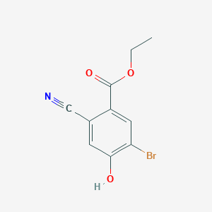 molecular formula C10H8BrNO3 B1409733 Ethyl 5-bromo-2-cyano-4-hydroxybenzoate CAS No. 1805593-18-3