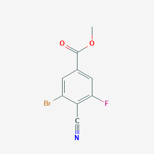 molecular formula C9H5BrFNO2 B1409740 Methyl 3-bromo-4-cyano-5-fluorobenzoate CAS No. 1805523-73-2