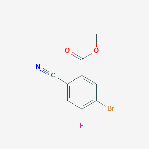molecular formula C9H5BrFNO2 B1409741 Methyl 5-bromo-2-cyano-4-fluorobenzoate CAS No. 1805591-15-4