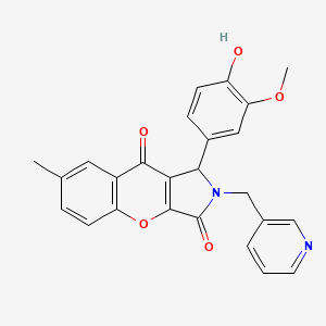 molecular formula C25H20N2O5 B14097412 1-(4-Hydroxy-3-methoxyphenyl)-7-methyl-2-(pyridin-3-ylmethyl)-1,2-dihydrochromeno[2,3-c]pyrrole-3,9-dione 