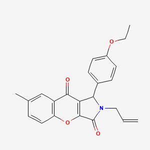 molecular formula C23H21NO4 B14097440 1-(4-Ethoxyphenyl)-7-methyl-2-(prop-2-en-1-yl)-1,2-dihydrochromeno[2,3-c]pyrrole-3,9-dione 