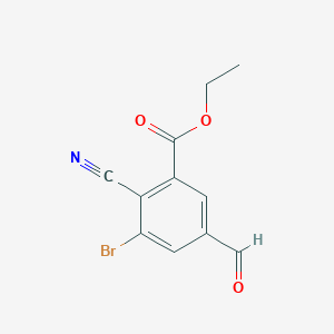 Ethyl 3-bromo-2-cyano-5-formylbenzoate