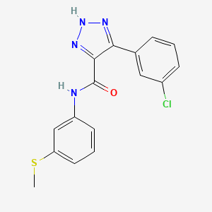 molecular formula C16H13ClN4OS B14097555 4-(3-chlorophenyl)-N-(3-(methylthio)phenyl)-1H-1,2,3-triazole-5-carboxamide 