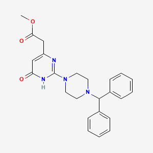 molecular formula C24H26N4O3 B14097574 Methyl {2-[4-(diphenylmethyl)piperazin-1-yl]-6-hydroxypyrimidin-4-yl}acetate 