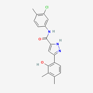 molecular formula C19H18ClN3O2 B14097595 N-(3-chloro-4-methylphenyl)-5-(2-hydroxy-3,4-dimethylphenyl)-1H-pyrazole-3-carboxamide 